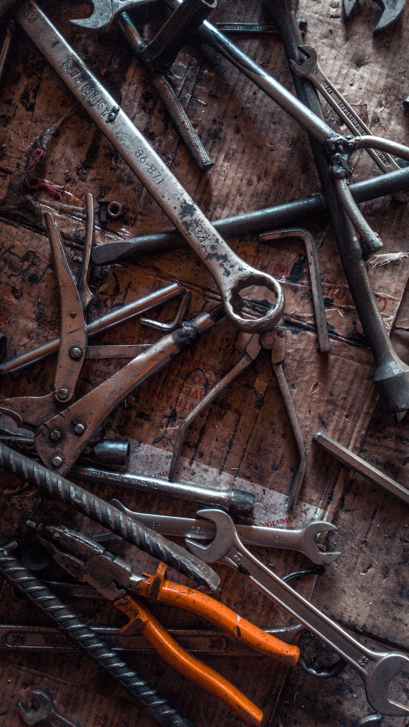 Close-up of hand tools used for repairs